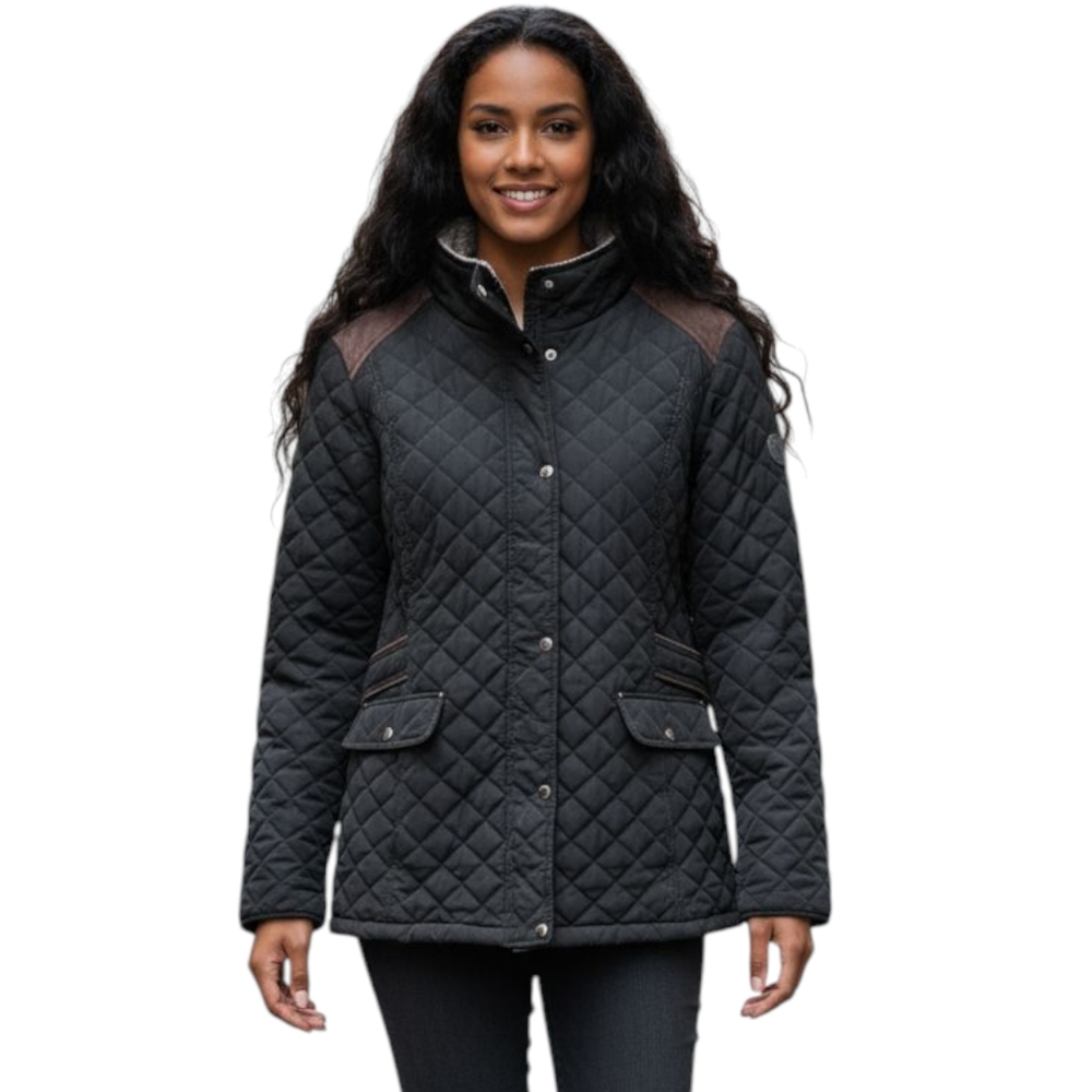 Laundry By Shelli Segal Quilted Black and Brown Jacket